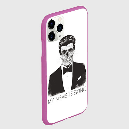 Чехол iPhone 11 Pro матовый My name is Bone / 3D-Фиолетовый – фото 2