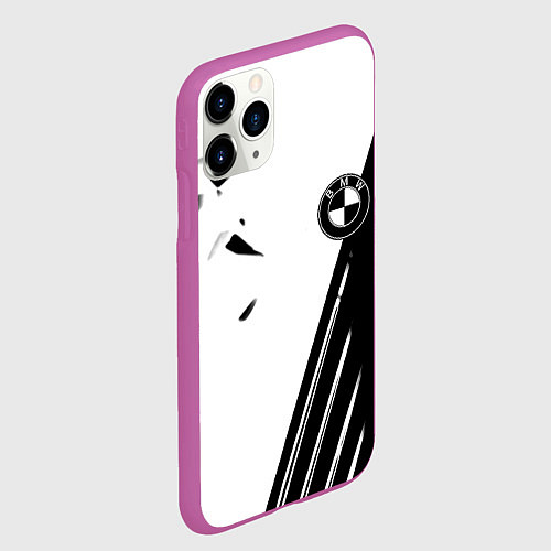 Чехол iPhone 11 Pro матовый BMW geometry sport car / 3D-Фиолетовый – фото 2
