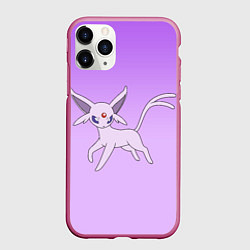 Чехол iPhone 11 Pro матовый Espeon Pokemon - розовая кошка покемон, цвет: 3D-малиновый