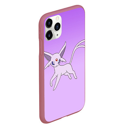 Чехол iPhone 11 Pro матовый Espeon Pokemon - розовая кошка покемон / 3D-Малиновый – фото 2