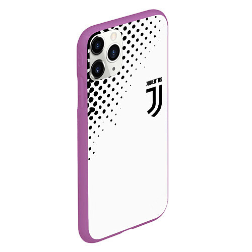 Чехол iPhone 11 Pro матовый Juventus sport black geometry / 3D-Фиолетовый – фото 2