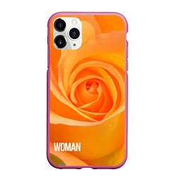 Чехол iPhone 11 Pro матовый Оранжевая роза - woman