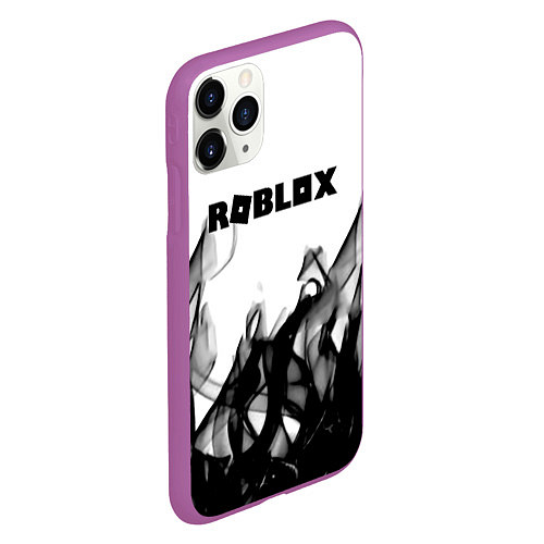 Чехол iPhone 11 Pro матовый Roblox flame текстура / 3D-Фиолетовый – фото 2