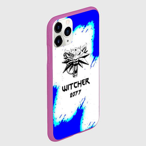 Чехол iPhone 11 Pro матовый Ведьмак 2077 краски / 3D-Фиолетовый – фото 2