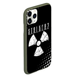 Чехол iPhone 11 Pro матовый Stalker: Shadow of Chernobyl радиоактивность, цвет: 3D-темно-зеленый — фото 2