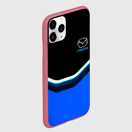 Чехол iPhone 11 Pro матовый Mazda sport brend car / 3D-Малиновый – фото 2