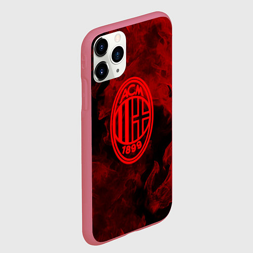 Чехол iPhone 11 Pro матовый Милан огненый стиль / 3D-Малиновый – фото 2