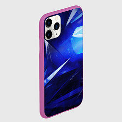 Чехол iPhone 11 Pro матовый Black and blue abstract background sport style, цвет: 3D-фиолетовый — фото 2