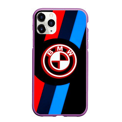 Чехол iPhone 11 Pro матовый BMW sport geometry line, цвет: 3D-фиолетовый