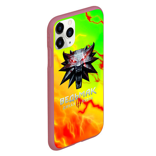 Чехол iPhone 11 Pro матовый Ведьмак шторм стиль охотник / 3D-Малиновый – фото 2