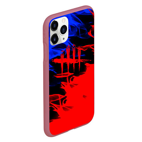 Чехол iPhone 11 Pro матовый Dead by daylight битва огней / 3D-Малиновый – фото 2