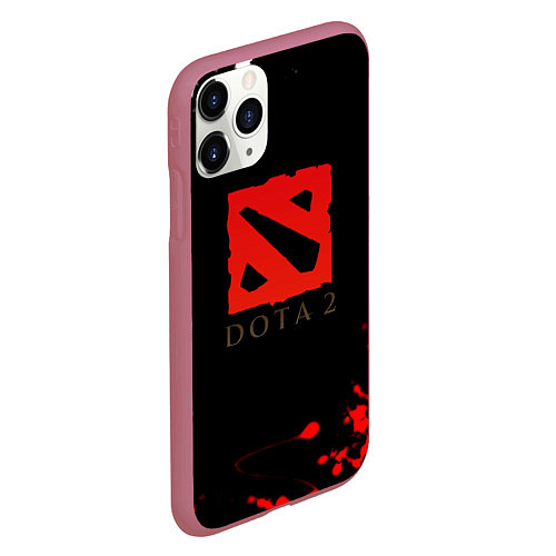 Чехол iPhone 11 Pro матовый Dota 2 краски текстура / 3D-Малиновый – фото 2
