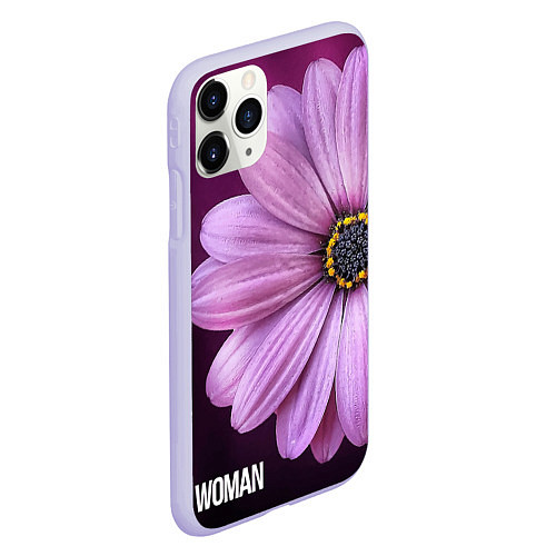 Чехол iPhone 11 Pro матовый Фиолетовый цветок - WOMAN / 3D-Светло-сиреневый – фото 2