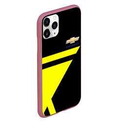 Чехол iPhone 11 Pro матовый Chevrolet yellow star, цвет: 3D-малиновый — фото 2