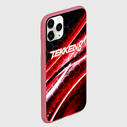 Чехол iPhone 11 Pro матовый Tekken 8 огненное лого файтинг, цвет: 3D-малиновый — фото 2