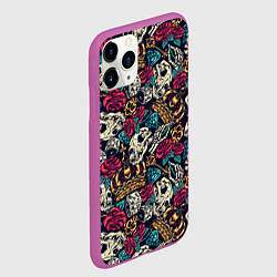 Чехол iPhone 11 Pro матовый Винтажная татуировка, цвет: 3D-фиолетовый — фото 2