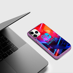 Чехол iPhone 11 Pro матовый Нинтендо неоновый стиль игромания, цвет: 3D-фиолетовый — фото 2