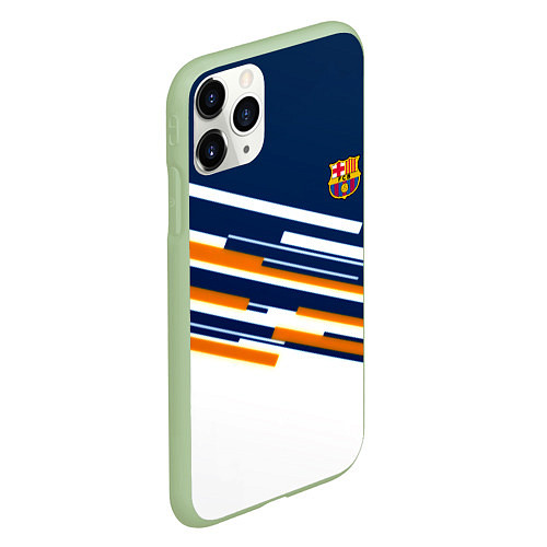 Чехол iPhone 11 Pro матовый Реал мадрид текстура футбол спорт / 3D-Салатовый – фото 2