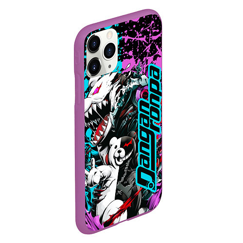 Чехол iPhone 11 Pro матовый Monokuma - fan art / 3D-Фиолетовый – фото 2