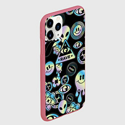 Чехол iPhone 11 Pro матовый Rave gradient, цвет: 3D-малиновый — фото 2