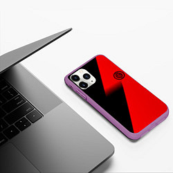 Чехол iPhone 11 Pro матовый Inter geometry red sport, цвет: 3D-фиолетовый — фото 2