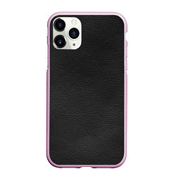 Чехол iPhone 11 Pro матовый Чёрная мятая кожа, цвет: 3D-розовый