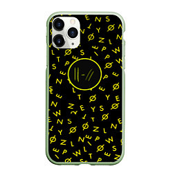 Чехол iPhone 11 Pro матовый Twenty one pilots pattern rock yellow, цвет: 3D-салатовый
