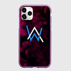 Чехол iPhone 11 Pro матовый Алан Волкер огенный стиль градиент, цвет: 3D-фиолетовый