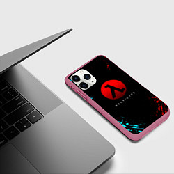 Чехол iPhone 11 Pro матовый Half life краска текстура валф, цвет: 3D-малиновый — фото 2