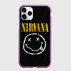 Чехол iPhone 11 Pro матовый Джинсовка с nirvana, цвет: 3D-фиолетовый