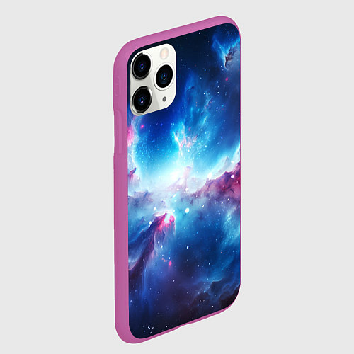 Чехол iPhone 11 Pro матовый Fascinating cosmic expanses / 3D-Фиолетовый – фото 2