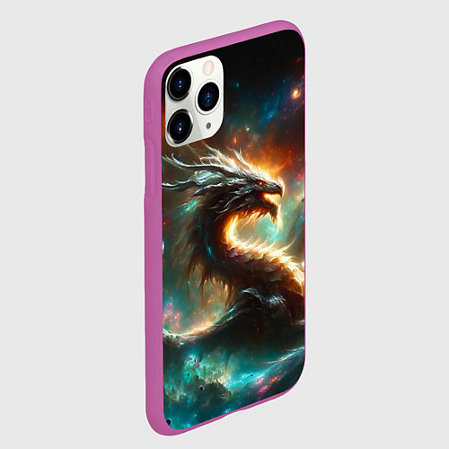 Чехол iPhone 11 Pro матовый The incredible space dragon / 3D-Фиолетовый – фото 2