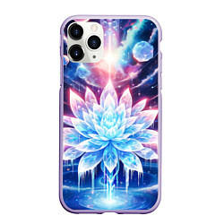 Чехол iPhone 11 Pro матовый Космический цветок из льда - эзотерический лотос, цвет: 3D-светло-сиреневый