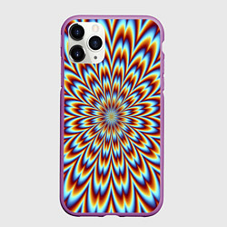 Чехол iPhone 11 Pro матовый Оптическая иллюзия в виде цветка, цвет: 3D-фиолетовый