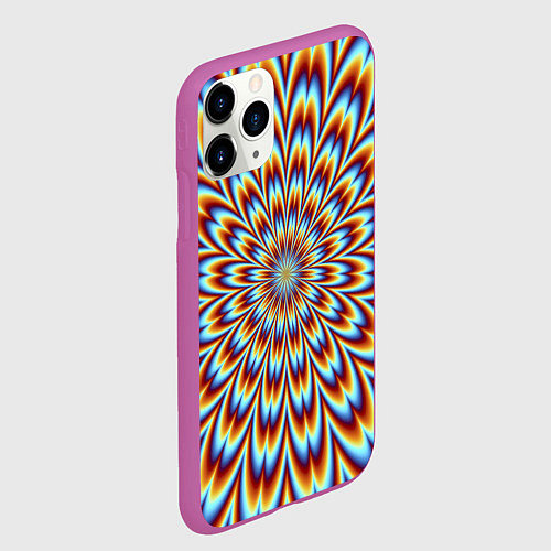 Чехол iPhone 11 Pro матовый Оптическая иллюзия в виде цветка / 3D-Фиолетовый – фото 2