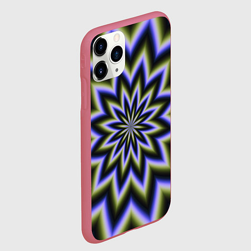 Чехол iPhone 11 Pro матовый Оптическая иллюзия в виде звезды / 3D-Малиновый – фото 2