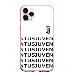 Чехол iPhone 11 Pro матовый Ювентус лого паттерн спорт, цвет: 3D-розовый