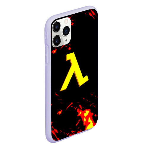 Чехол iPhone 11 Pro матовый Half life огненный стиль лава / 3D-Светло-сиреневый – фото 2