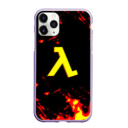 Чехол iPhone 11 Pro матовый Half life огненный стиль лава