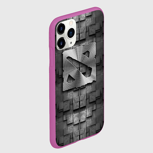 Чехол iPhone 11 Pro матовый Dota - metal texture / 3D-Фиолетовый – фото 2