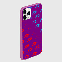 Чехол iPhone 11 Pro матовый НФС лого градиент текстура, цвет: 3D-фиолетовый — фото 2