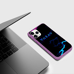 Чехол iPhone 11 Pro матовый Ведьмак игры молния, цвет: 3D-фиолетовый — фото 2
