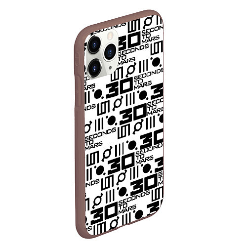 Чехол iPhone 11 Pro матовый Thirty Seconds to Mars pattern rock / 3D-Коричневый – фото 2