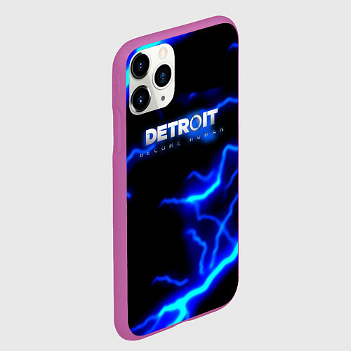 Чехол iPhone 11 Pro матовый Detroit become human storm / 3D-Фиолетовый – фото 2