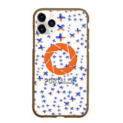 Чехол iPhone 11 Pro матовый Portal logo pattern steel, цвет: 3D-коричневый