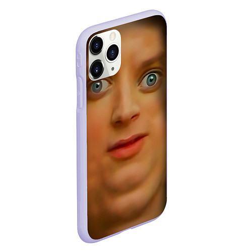 Чехол iPhone 11 Pro матовый Мем упоротый Фродо улыбается / 3D-Светло-сиреневый – фото 2