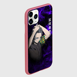 Чехол iPhone 11 Pro матовый Гию- клинок рассекающий демонов, цвет: 3D-малиновый — фото 2