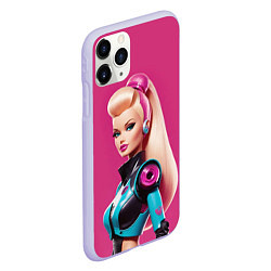 Чехол iPhone 11 Pro матовый Кукла Барби - киберпанк, цвет: 3D-светло-сиреневый — фото 2