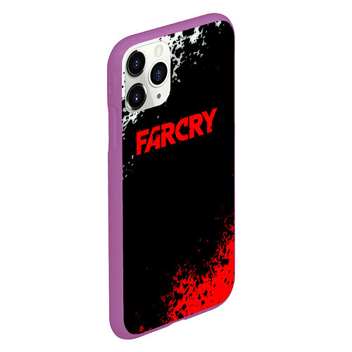 Чехол iPhone 11 Pro матовый Farcry текстура краски / 3D-Фиолетовый – фото 2