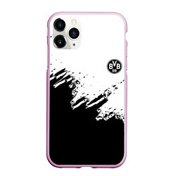 Чехол iPhone 11 Pro матовый Borussia sport краски, цвет: 3D-розовый